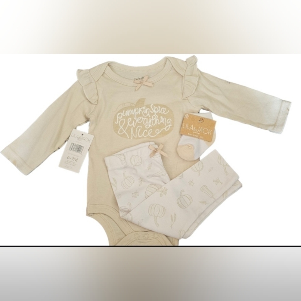 LILA & Jack Pumkin Spice and Everything Nice 3pc set 6-9m